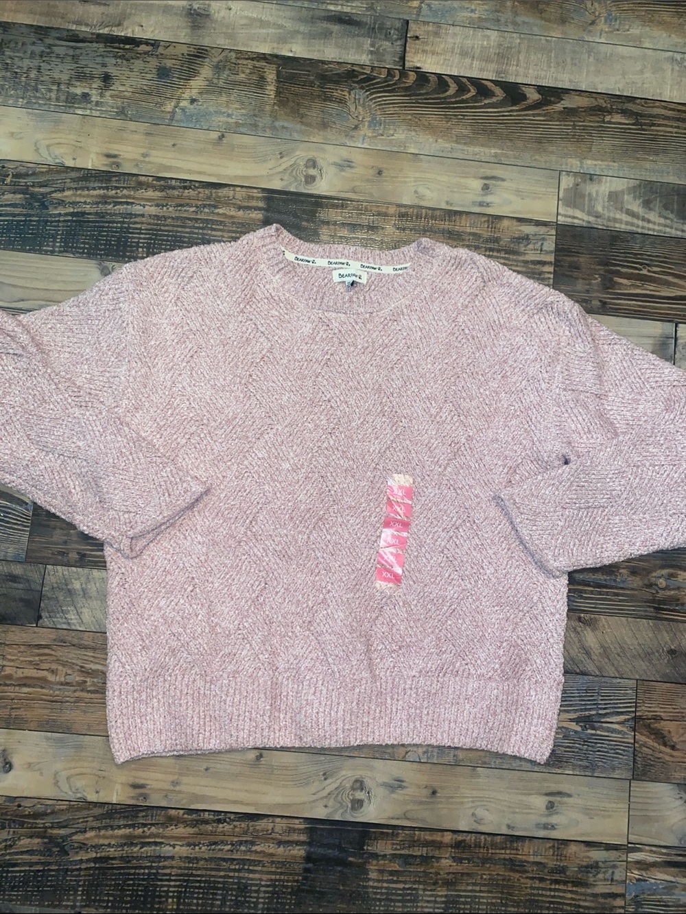 BearPaw Pink Chenille Crewneck Sweater